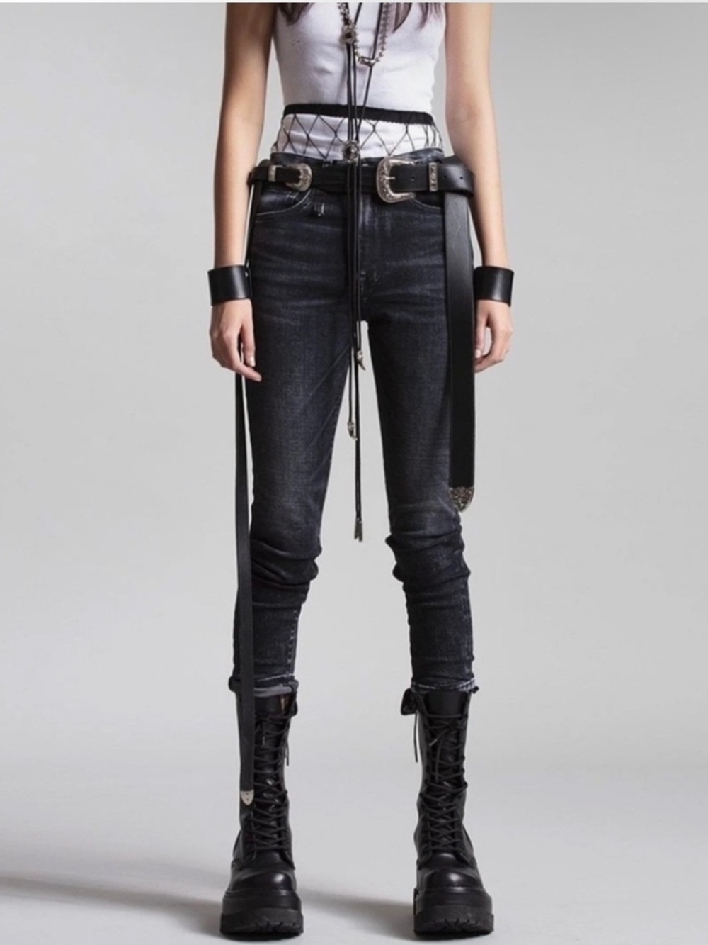 R13 High Rise Skinny Jeans Morrison Black